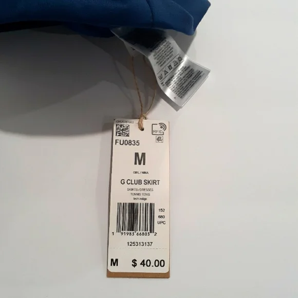 Adidas Girl's Club Tennis Skirt Tech Indigo Size M - Picture 5 of 9